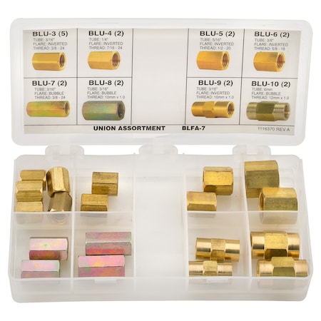 Ags Union Fitting Assortment, 8 SKU, BLFA-7 BLFA-7